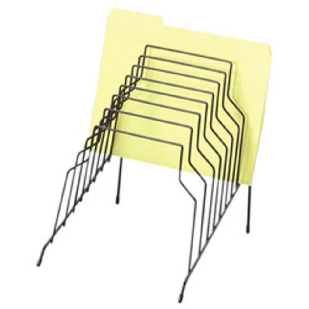Fellowes Wire Step File, 8 Compartment(s), Drawer Size 8.50in x 14in, 11.8inH x 10.1inW x 12.1inD, Desktop, Black, Steel, 1Each MPN:72614