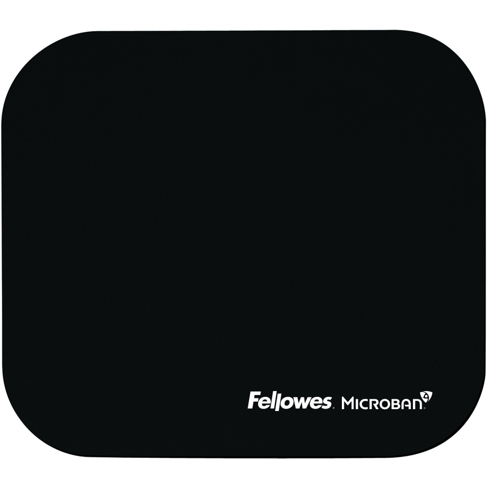 Fellowes Microban Mouse Pad - Black - 8inx9inx0.1in Dimension - Black - Rubber Base, Polyester Surface - 5933901 MPN:5933901