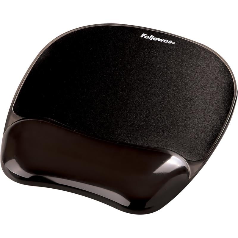Fellowes Gel Crystals Mouse Pad With Wrist Rest, 1inH x 7-15/16inW x 9-1/4inD, Black MPN:9112101