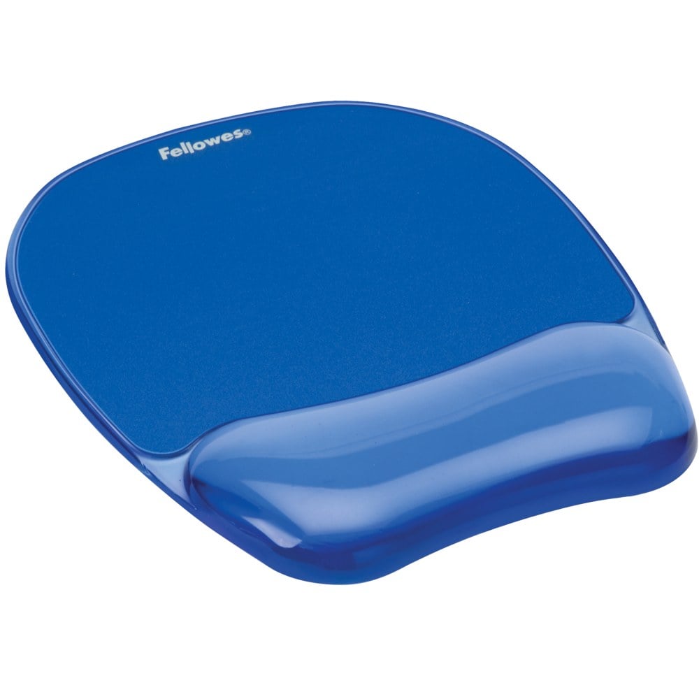 Fellowes Gel Crystals Mouse Pad With Wrist Rest, 1inH x 7.94inW x 9.25inD, Blue MPN:91141