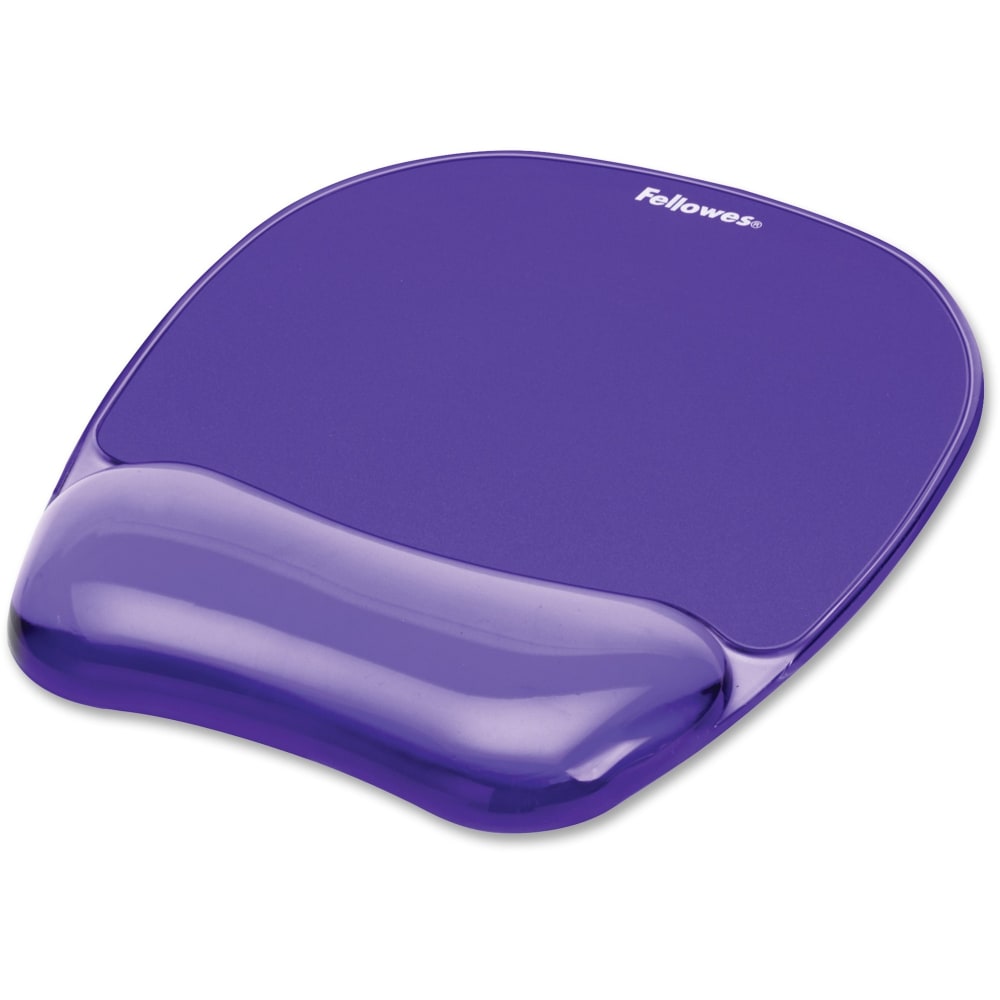 Fellowes Gel Crystals Mouse Pad With Wrist Rest, 1inH x 7.94inW x 9.25inD, Purple MPN:91441