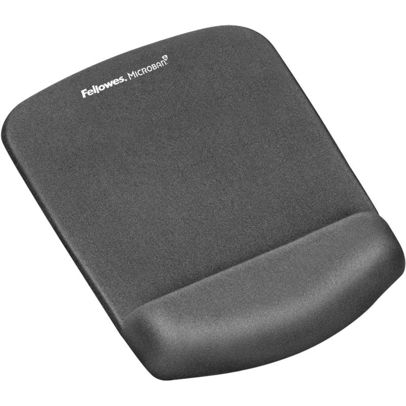 Fellowes PlushTouch Mouse Pad Wrist Rest with Microban - Graphite - 1inx7.3inx9.4in Dimension - Graphite - 9252201 MPN:9252201