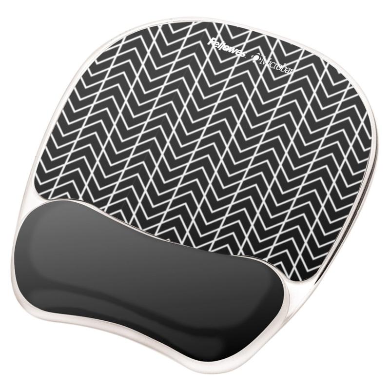 Fellowes Photo Gel Mouse Pad And Wrist Rest With Microban, Chevron Pattern MPN:9549901