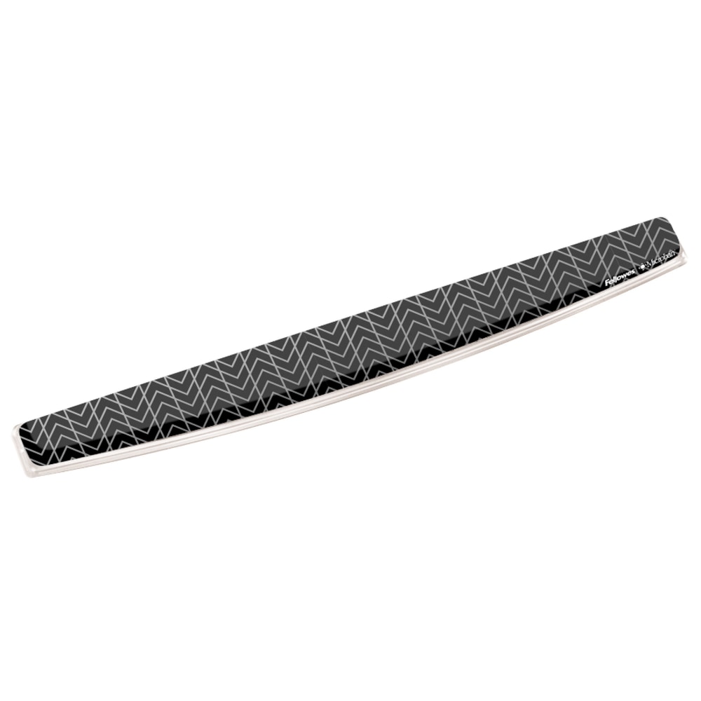 Fellowes Photo Gel Keyboard Wrist Rest With Microban, .75in H x 18.56in W x 2.31in D, Chevron Pattern, Black/White, 1 Each MPN:9550001