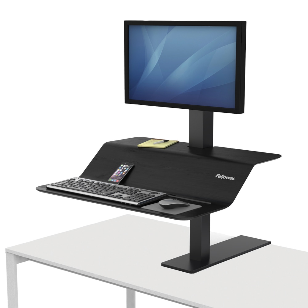 Fellowes Lotus VE Steel Sit-Stand Workstation, Single, Black MPN:8080101