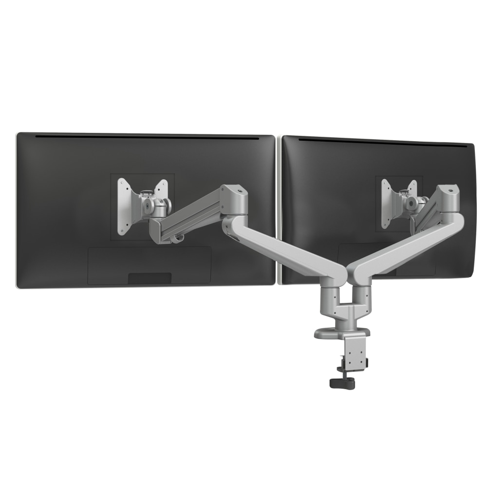 Fellowes Edge 2 Dual Adjustable Monitor Arm For Monitors Up To 17.6 Lb, Silver MPN:EDGE2-SLV