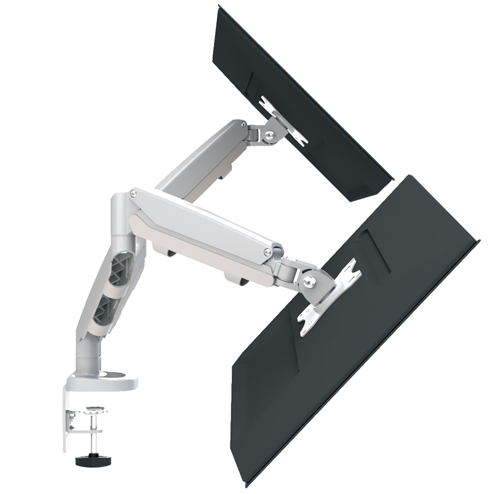 Fellowes Eppa 2 Dual Monitor Arm With Gas Spring Adjustment, Black MPN:EPPA2-SLV