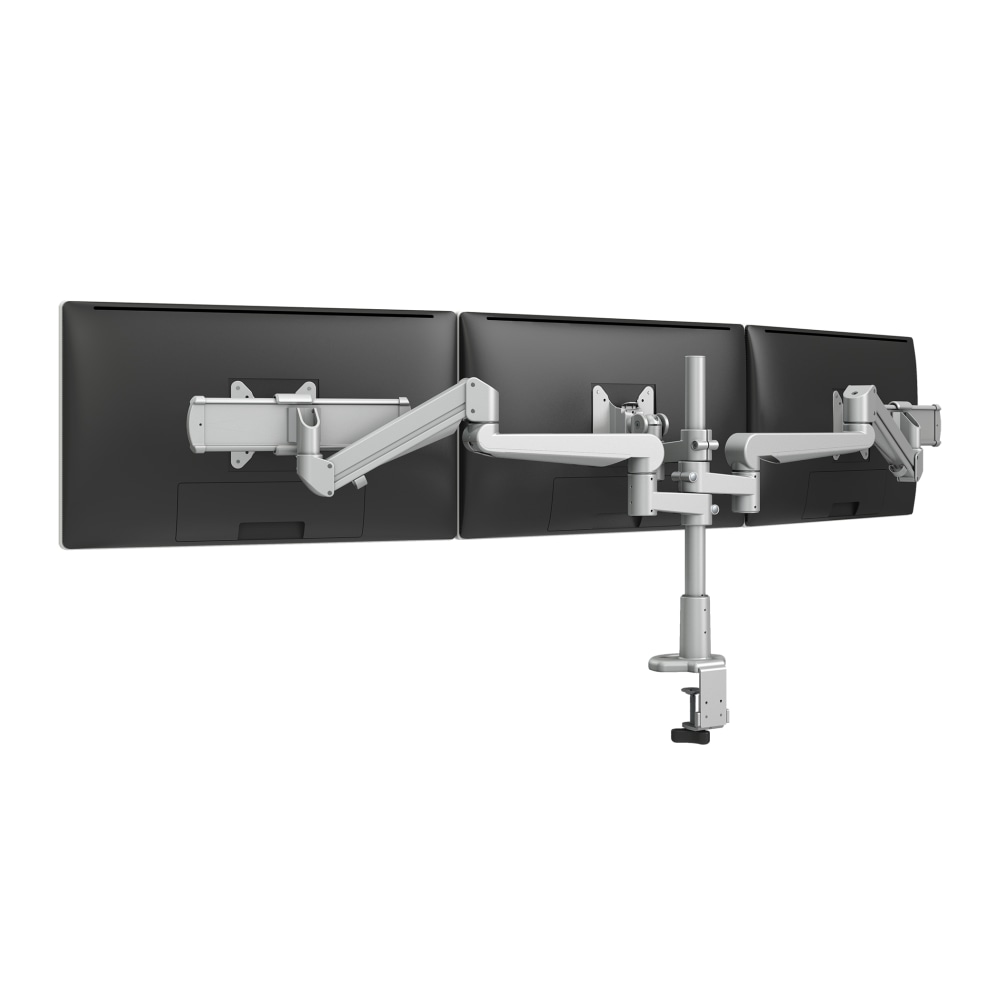 Fellowes Evolve3 FMS Triple Fixed Motion Slider Monitor Arm, Holds Up To 32.9in Wide Monitors, 15.4 Lb Capacity, Silver MPN:EVOLVE3-FMS-SLV