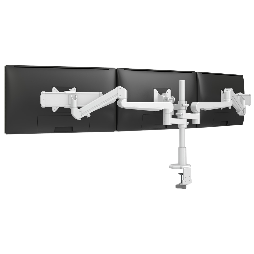 Fellowes Evolve3 FMS Triple Fixed Motion Slider Monitor Arm, Holds Up To 33in Wide Monitors, 15.4 Lb Capacity, White MPN:EVOLVE3-FMS-WHT