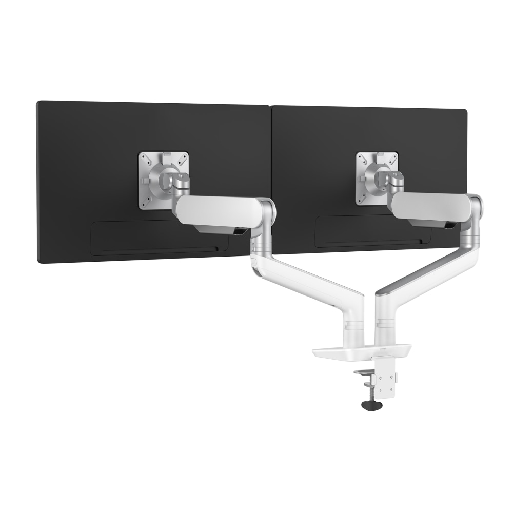 Fellowes Rising 2 Dual Monitor Arm, Fully Adjustable, 28 Lb Capacity Per Arm, Maximum Monitor Width 42.3in, Designer White MPN:RSNG2-DWT