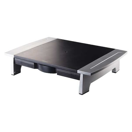 Monitor Stand, 6 1/2 in H, Black; Silver MPN:8031101