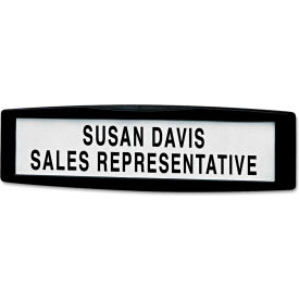 Fellowes® Plastic Partition Additions Nameplate 9x0.75x2.5 Fabric Panel Mount Dark Graphite 75906