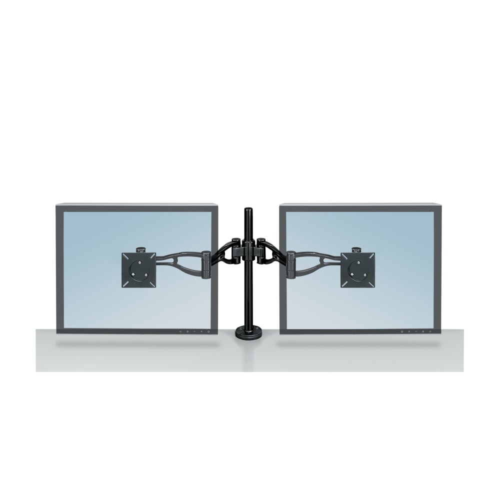 Fellowes Professional Mounting Dual Arm For Flat Panel Display, 22inH x 4 7/16inW x 38 13/16inD, Black MPN:8041701