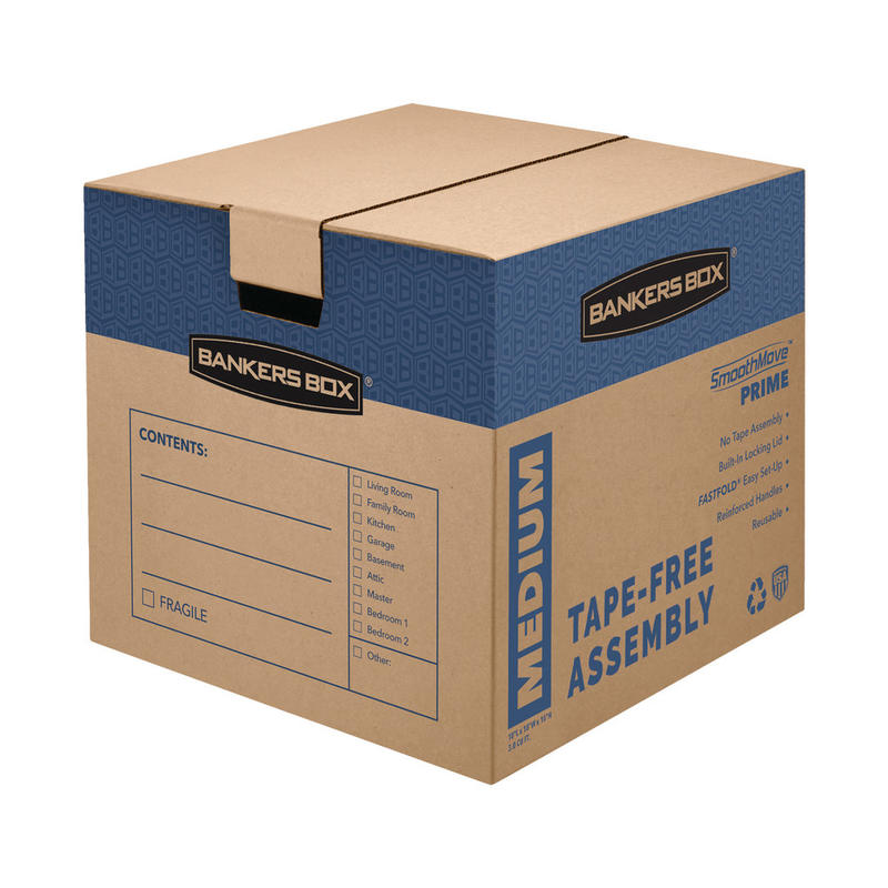 Bankers Box SmoothMove Prime Moving & Boxes, 16in x 16in x 18in, Kraft Brown, Case Of 8 MPN:0062801