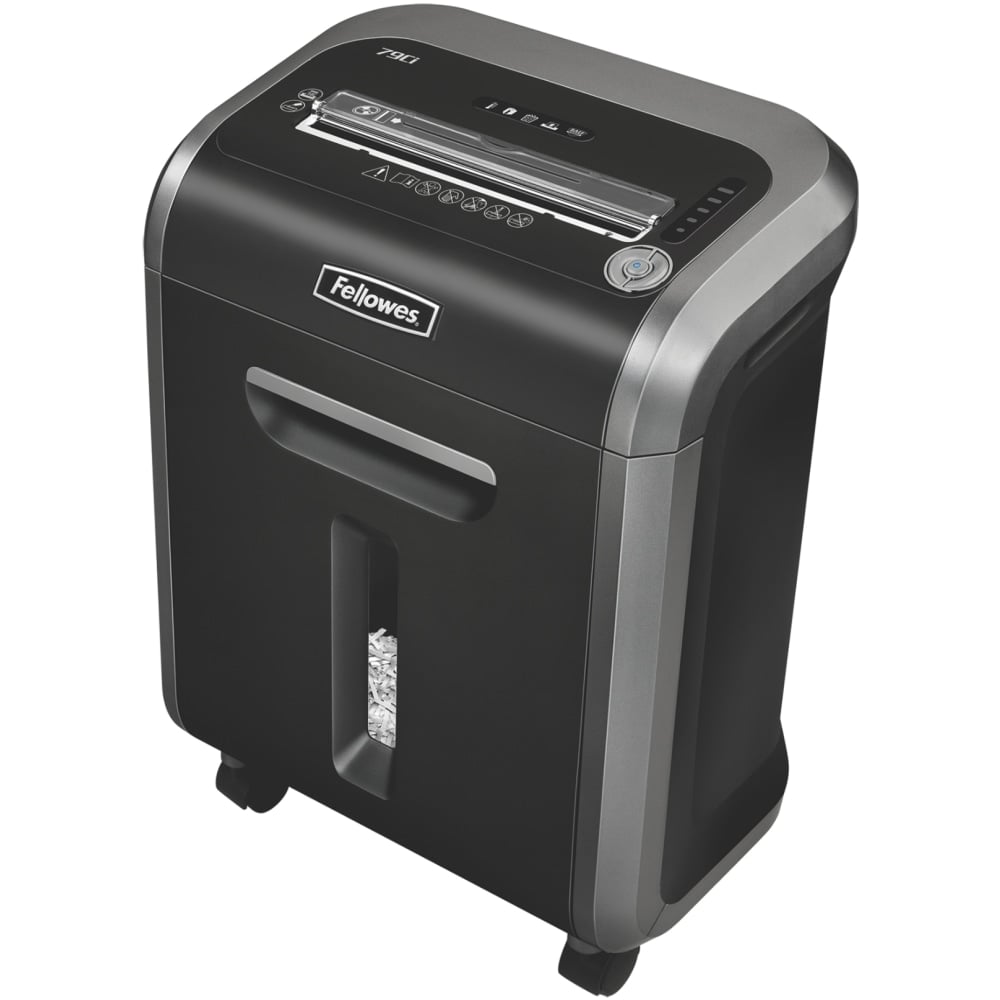 Fellowes Powershred 79Ci 100% Jam-Proof 16-Sheet Cross-Cut Paper Shredder with SafeSence, Black/Silver MPN:3227901