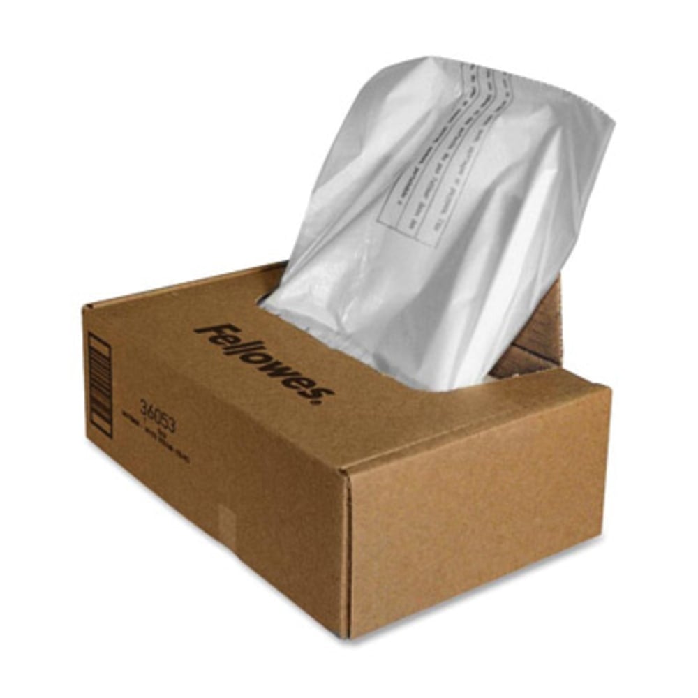Fellowes Powershred Waste Bags, Clear, Carton Of 100 Bags (Min Order Qty 2) MPN:36053