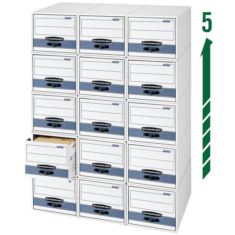 Bankers Box Stor/Drawer Steel Plus Drawer File, Letter Size, 23 1/4in x 12 1/2in x 10 3/8in, 60% Recycled, White/Blue, Pack Of 6 MPN:311