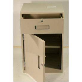 Fenco Lowboy Teller Pedestal Cabinet S-603R-I - 1 Drawer Right Hinged Door 19 x 19 x 27-7/8 Gray S-603R-I