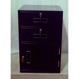 Fenco Lowboy Teller Pedestal Cabinet S-604R-A -2 Drawers Right Hinged Door 19x 19 x 27-7/8 Champagne S-604R-A