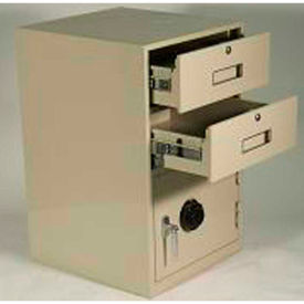 Fenco Lowboy Pedestal Safe S-620R-I - 2 Drawers Thick Full Right Hinged Door 19x19x27-7/8 Gray S-620R-I