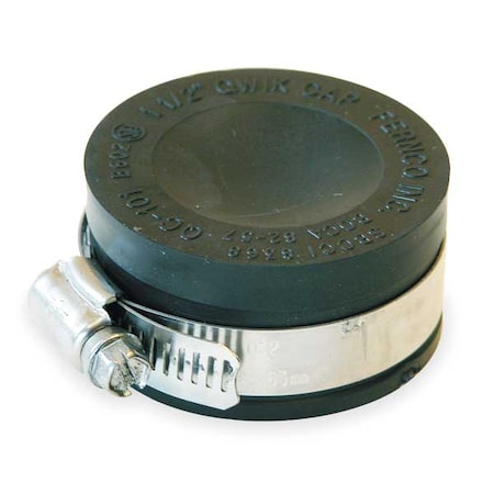 Round End Cap, PVC, 1 1/2 in For Pipe Size MPN:QC-101