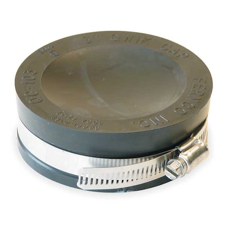 Round End Cap, PVC, 3 in For Pipe Size MPN:QC-103