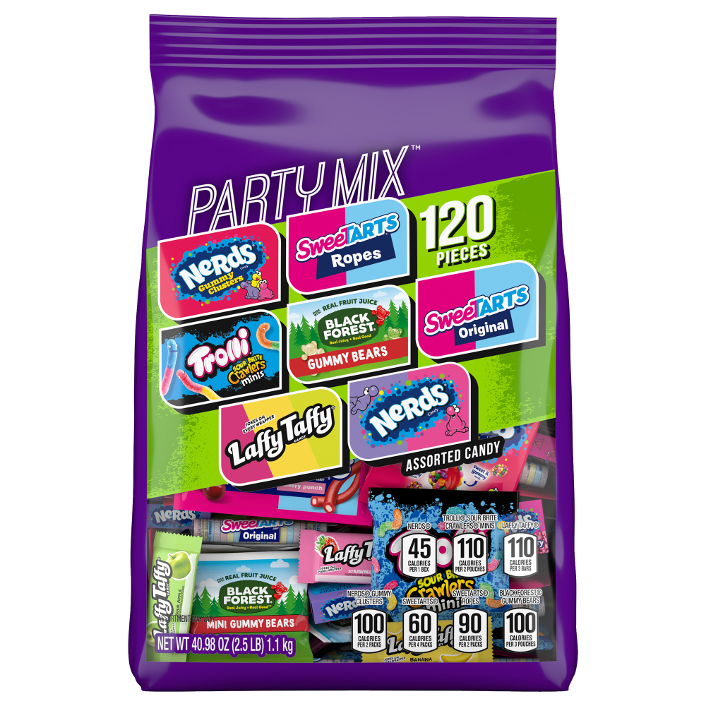 Nerds, Trolli, Laffy Taffy and More Party Mix Stand Up Bag, 40.98 Oz, Pack Of 120 Candies MPN:079200079420