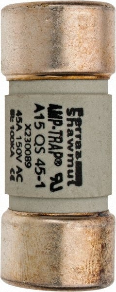 Cylindrical Fast-Acting Fuse: 45 A, 50.8 mm OAL, 20.6 mm Dia MPN:A15QS45-1