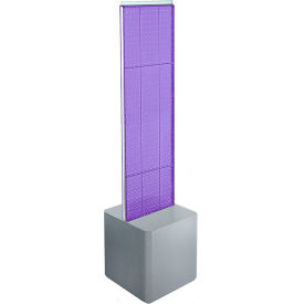 Global Approved 700729-PUR Two-Sided Pegboard Floor Display W/ Studio Base 14-1/2