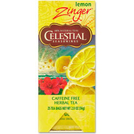 Celestial Seasonings Caffeine-Free Herbal Tea Lemon Zinger Single Cup Bags 25/Box CST031010