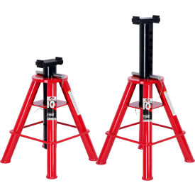 American Forge & Foundry Jack Stand 10 Ton Ratchet Type Medium Height Red Pair 3309B