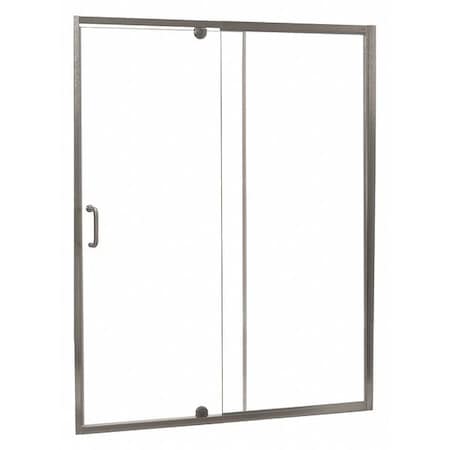 Shower Door, Aluminum, Gray, 48