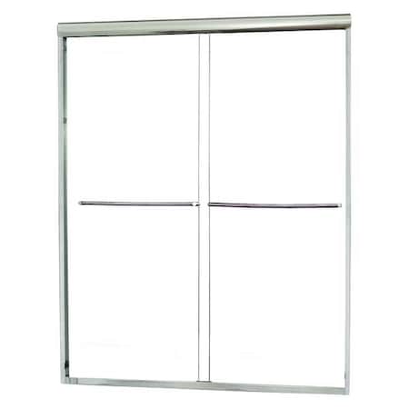 Shower Door, Aluminum, Silver, 48