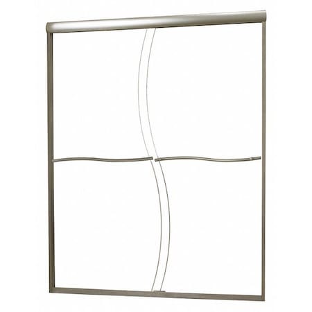 Shower Door, Aluminum, Gray, 60