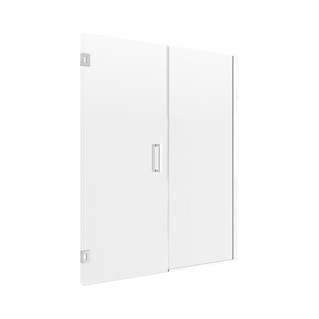 Shower Door, 60 in W, 74 in H, Glass MPN:MRHG6074-CL-SV
