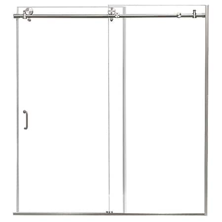 Shower Door, Aluminum, Nickel, 60