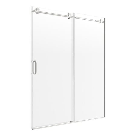 Shower Door, Aluminum, Nickel, 60