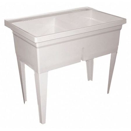 Laundry Tub 18 5/8 in x 18 5/8 in, 2, 4, Floor Mount, Compression Molded Stone MPN:FLTDII100