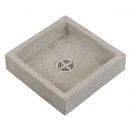 Mop Sink 20 in x 20 in, 1, Terrazzo Made of Black and White Marble Chips with Plain Curbs MPN:SB2424501