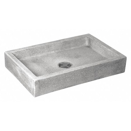 Mop Sink 32 in x 20 in, 1, Terrazzo Made of Black and White Marble Chips with Plain Curbs MPN:SB3624501