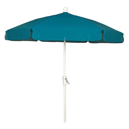 Garden Umbrella Crank White, Teal, 7.5 ft. MPN:7GCRW-TEAL