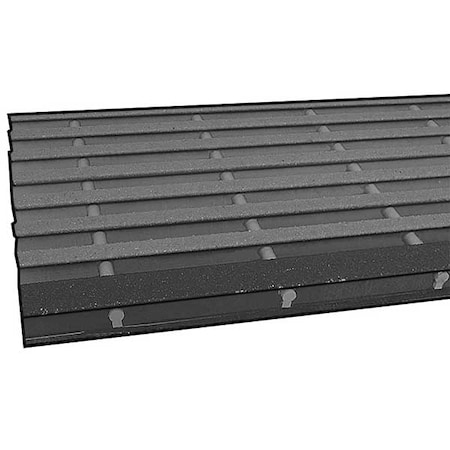 Fiberglass Bar Stair Tread Fiberglass Yellow With Black Nosing, 2 1/2 ft W x 1 1/2 in Thick MPN:350894.04