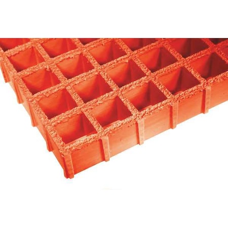 Fiberglass Molded Grating, 96 in Span, Grit-Top Surface, Vi-Corr Resin, Orange MPN:263465