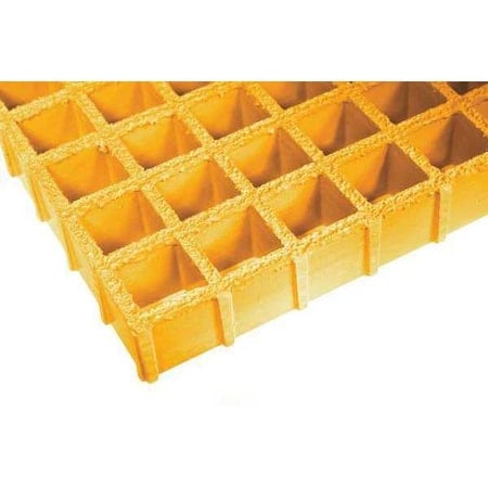 Fiberglass Molded Grating, 72 in Span, Grit-Top Surface, Corvex Resin, Yellow MPN:264605.02