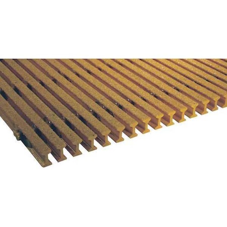 Fiberglass Pultruded Grating, 120 in Span, Grit-Top Surface, ISOFR Resin, Yellow MPN:350439
