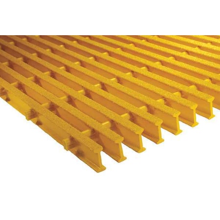 Fiberglass Pultruded Grating, 120 in Span, Grit-Top Surface, ISOFR Resin, Yellow MPN:350692