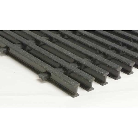 Fiberglass Pultruded Grating, 120 in Span, Grit-Top Surface, Vi-Corr Resin, Dark Gray MPN:350782