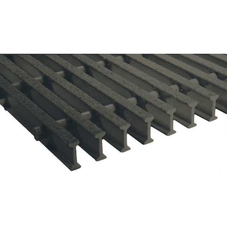 Fiberglass Pultruded Grating, 144 in Span, Grit-Top Surface, Vi-Corr Resin, Dark Gray MPN:350921