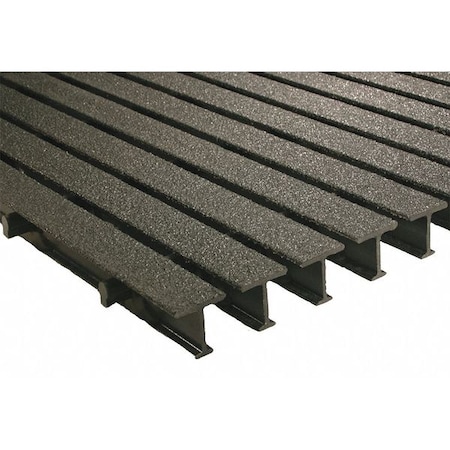 Fiberglass Pultruded Grating, 60 in Span, Grit-Top Surface, ISOFR Resin, Dark Gray MPN:351160.02