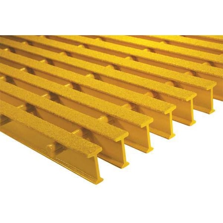 Fiberglass Pultruded Grating, 72 in Span, Grit-Top Surface, ISOFR Resin, Yellow MPN:351493.02